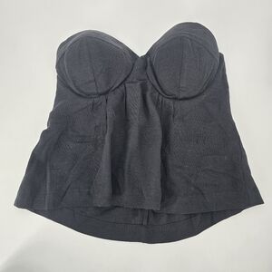 VIX Paula Hermanny Solid Iris Top Strapless Black Size S NEW